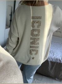 Pull Iconic écru doré