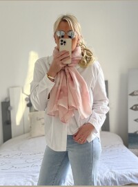 Écharpe Flowers lurex rose