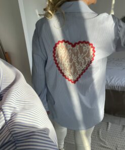 Chemise rayée cœur dos