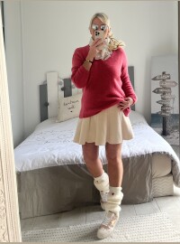 Pull framboise alpaga