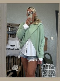 Pull cape vert menthe clair