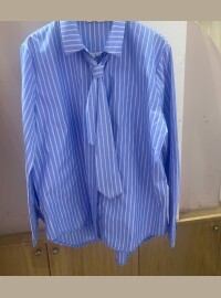 Chemise rayée cravates strass