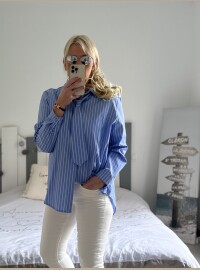 Chemise rayée cravates strass