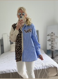 Chemise rayée léopard love