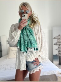 Écharpe turquoise lurex