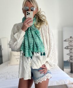 Écharpe turquoise lurex