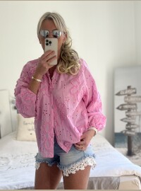 Chemise broderie rose