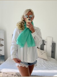 Écharpe lagon min étoiles dorées