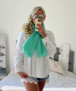 Écharpe lagon min étoiles dorées