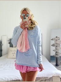 T-shirt cœurs délavé