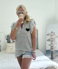 T-shirt marinière cœur