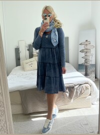 Robe étoile coton délavé marine