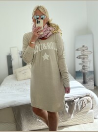Robe pull fin  Rock beige
