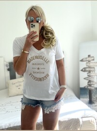 T-shirt blanc lurex doré