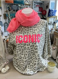 Sweat léopard beige iconic fluo