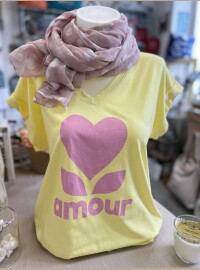 T-shirt amour jaune