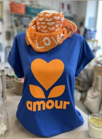 T-shirt amour bleu électrique