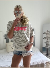 Sweat léopard beige iconic fluo