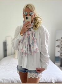 Écharpe Fish gris rose