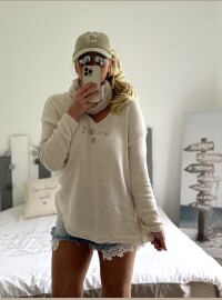 Pull oversize j’adore beige