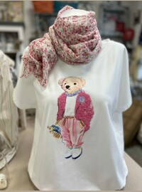 T-shirt  blanc rose  T40/44