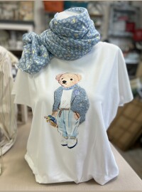 T-shirt  blanc bleu T40/44