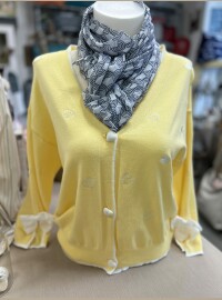 Gilet cœurs noeuds jaune