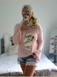 Pull maille bear rose