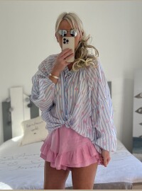 Tunique rayée bleu rose oversize