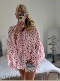 Chemise Lucia blanc rose