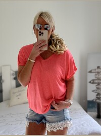 T-shirt corail fluo
