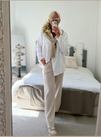 Pantalon gaze beige