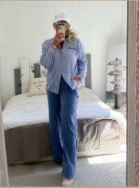 Pantalon gaze bleu jean