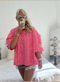 Sweat léopard rose oversize