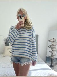 Pull marinière bleu doré