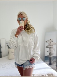 Sweat oversize love blanc