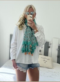 Echarpe Marguerite vert orange