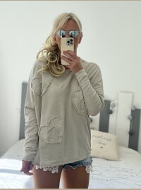 T-shirt cœurs beige