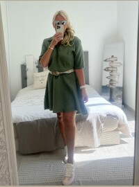 Robe gaze de coton kaki