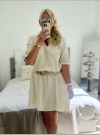 Robe gaze de coton beige