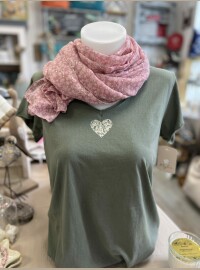 T-shirt cœur liberty kaki