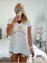 T-shirt la princesse blanc doré