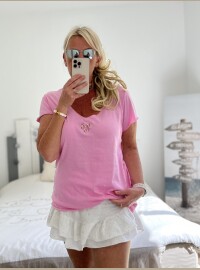 T-shirt cœur liberty kaki rose