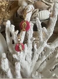 Boucles CDS framboise doré