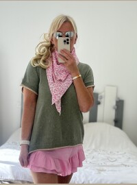 Carre gaze de coton léopard rose