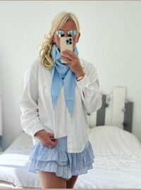 Carre gaze de coton bleu