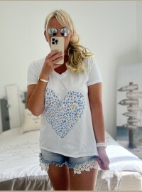 T-shirt love bleu
