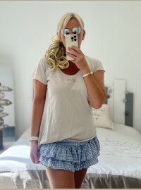 T-shirt mini fish beige doré