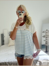 Top Melle marinière bleu