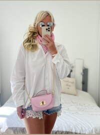 Mini sac cuir rose